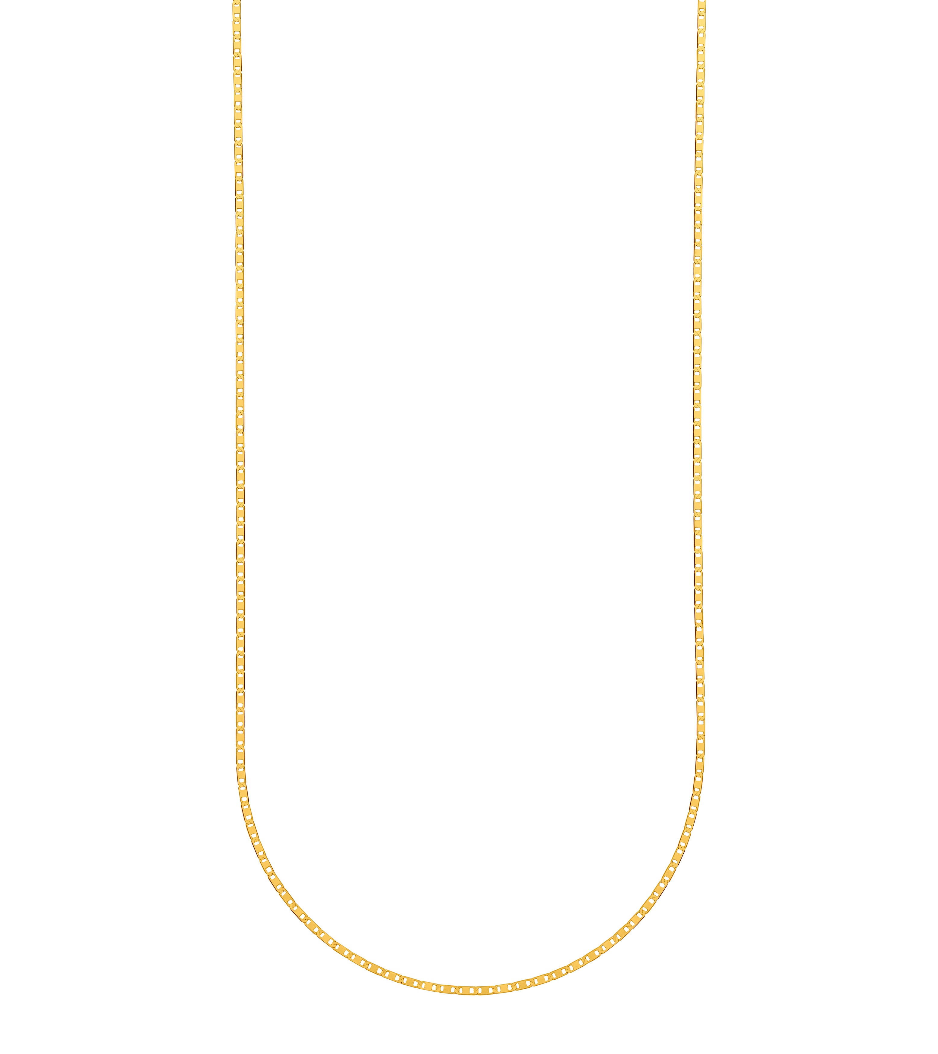 Corrente em Ouro Amarelo 18k Malha Piastrine Maciça - 50 cm